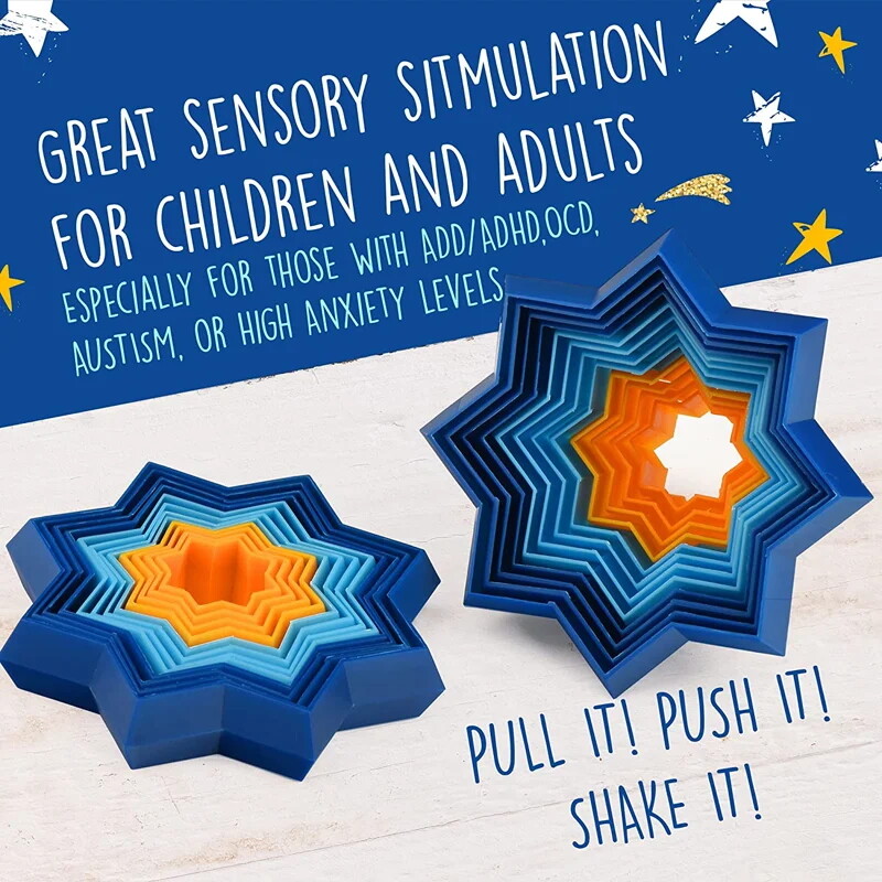 Fidget star sensory toys to help calm & focus - 3D star shaped fidget toys