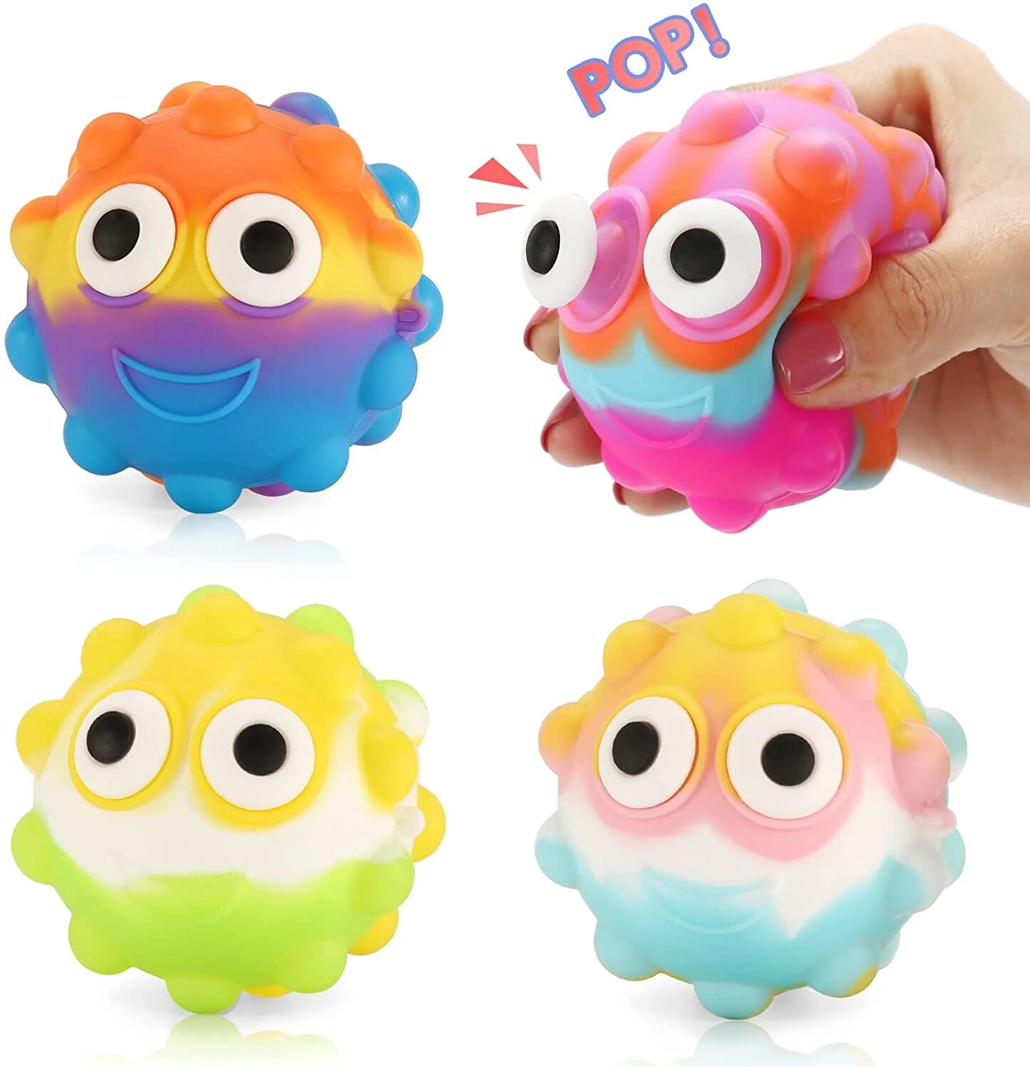 Pop bubble squeeze ball with eyes push pop sensory toys composition fidget toys Pop bubble squeeze ball with eyes push pop sensory toys composition fidget toys