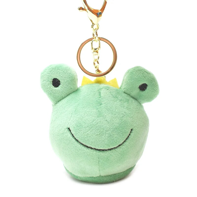 Customized baby animal plush pet squeeze jelly ball frog keychain toy