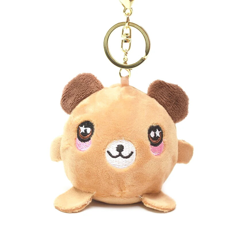 Customized baby animal plush pet squeeze jelly ball bear keychain toy