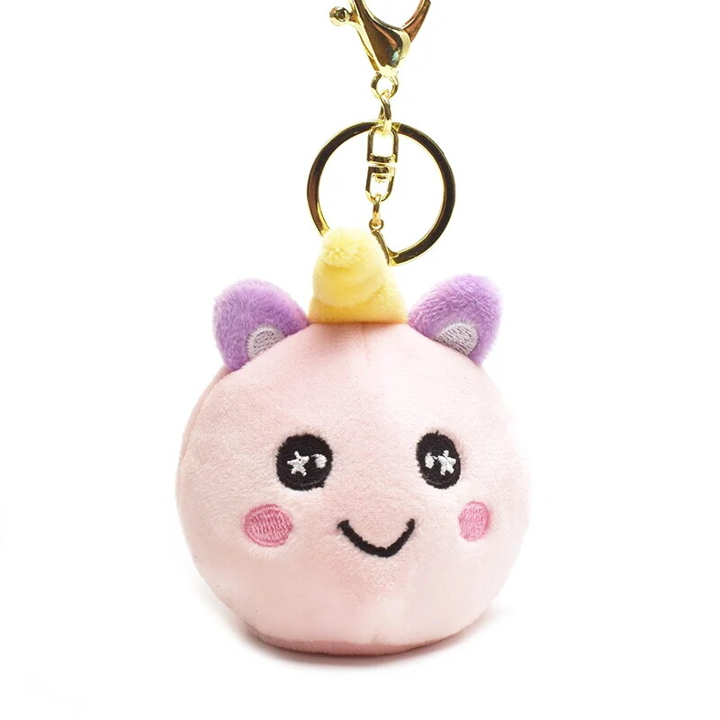 Customized baby animal plush pet squeeze jelly ball unicorn keychain toy