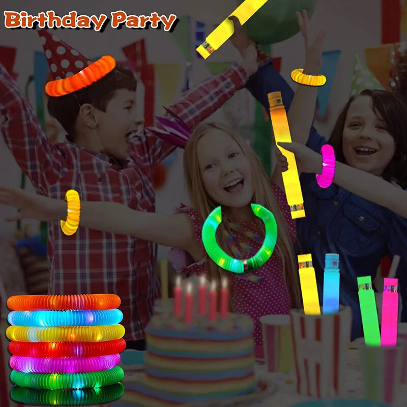 Party favors for kids toddlers sensory tubes 6 pack led light up pop fidget toys Party favors for kids toddlers sensory tubes 6 pack led light up pop fidget toys