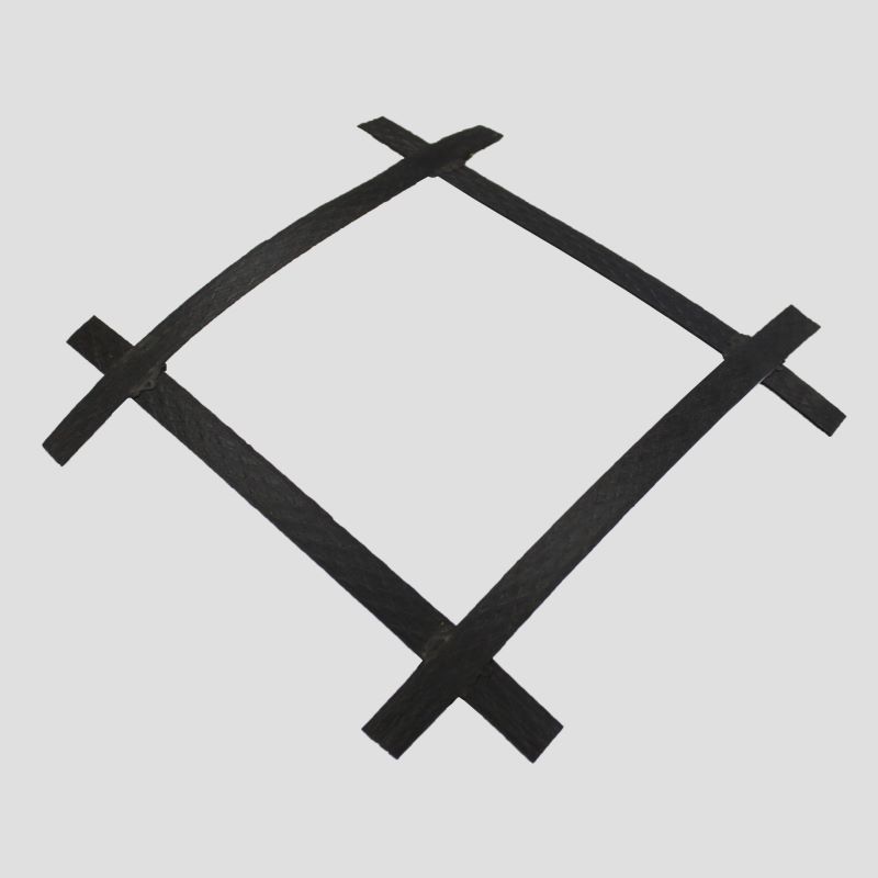 Geogrelha biaxial de aço e plástico