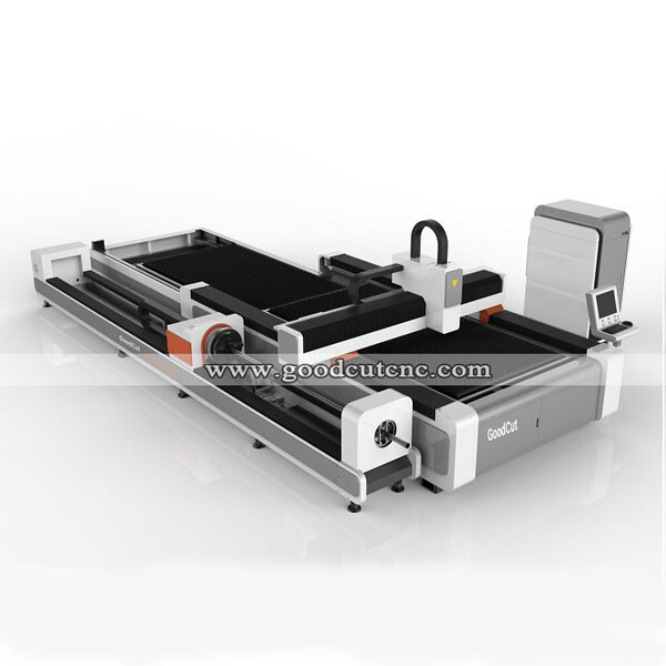 Machine de découpe laser à fibre GC1530FR-D avec rotation pour la découpe de tubes métalliques ronds et carrés