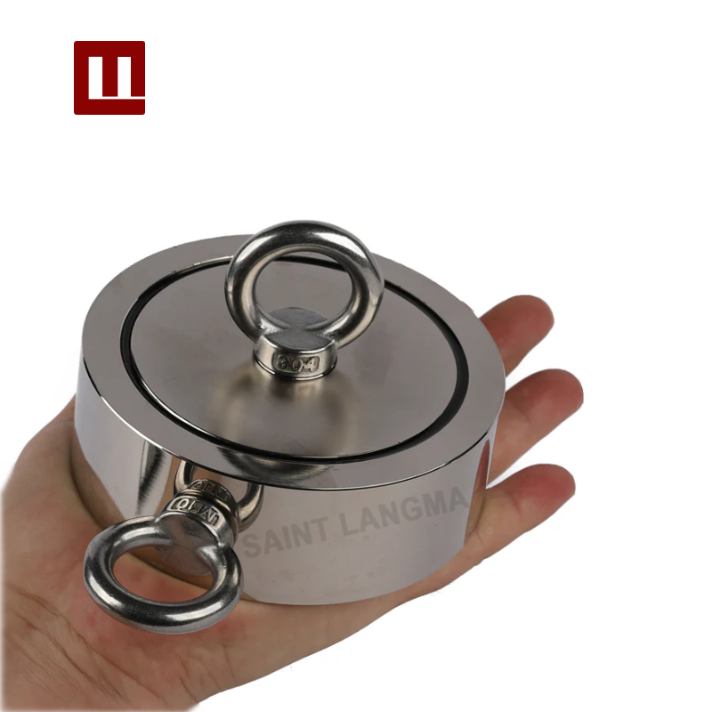 Custom Fishing Magnet Neodymium Magnets with 2 hooks