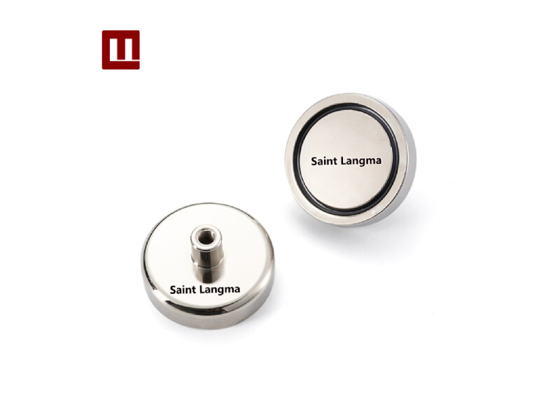 Custom Neodymium Pot Magnet with Internal Mounting Thread