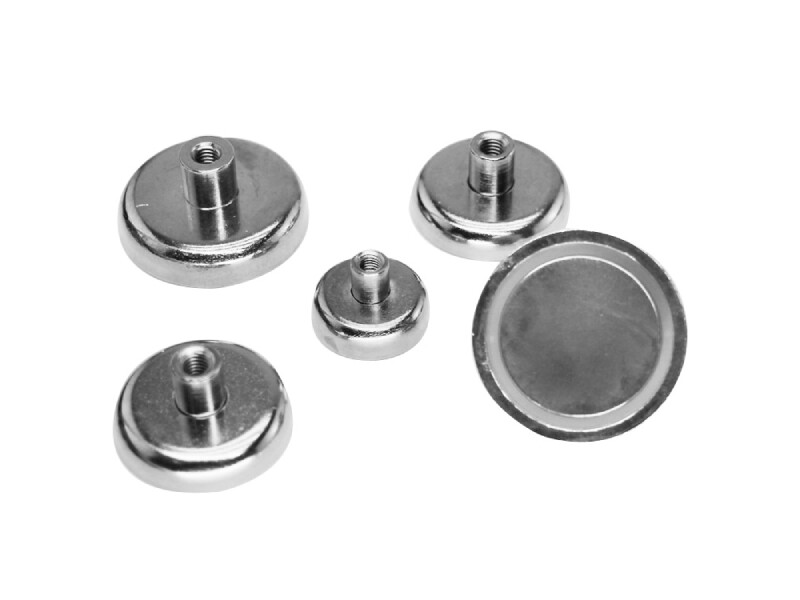 Custom Neodymium Pot Magnet with Internal Mounting Thread