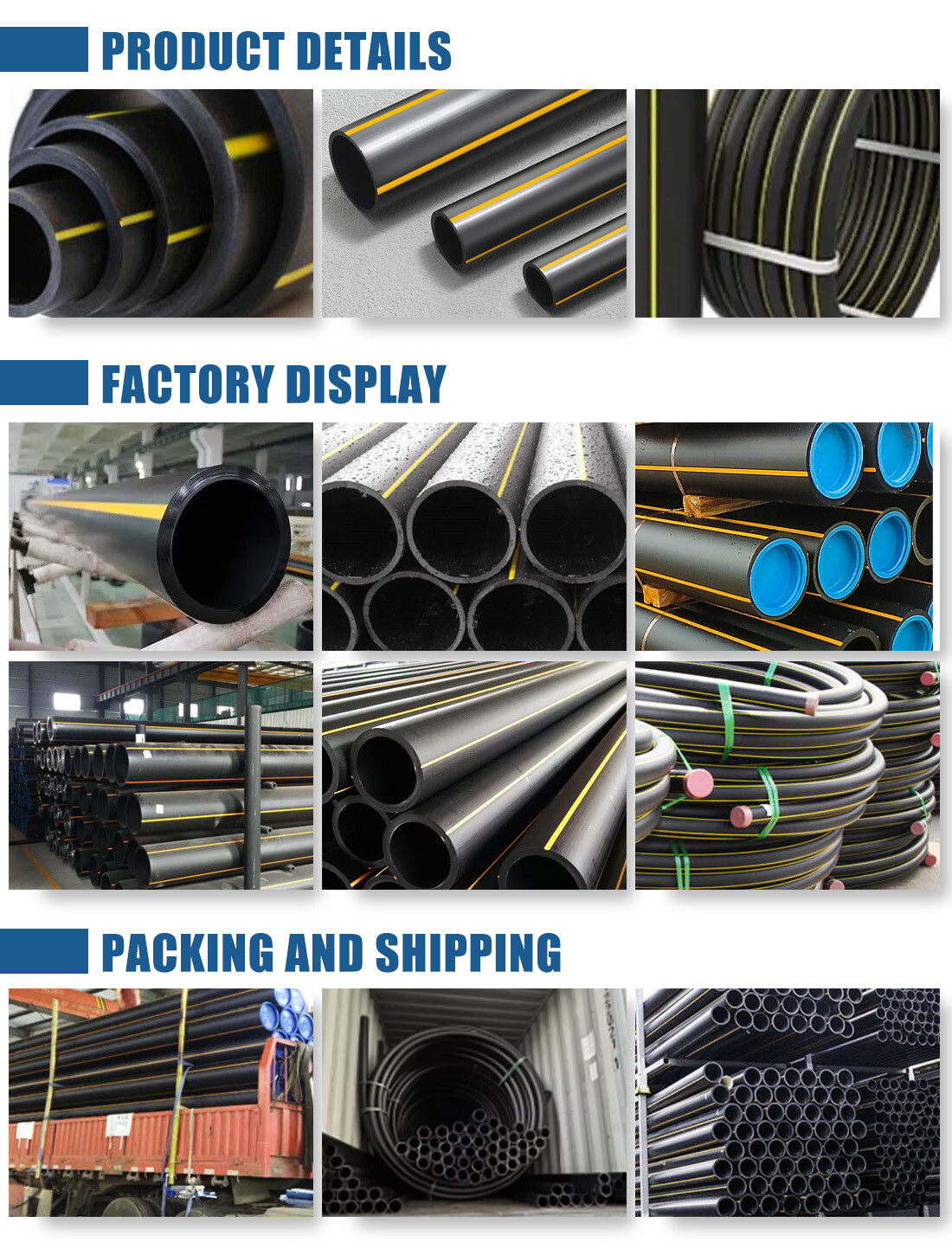 PE80 Pipe Natural Gas Pipes PE Pipe Natural Gas Pipes