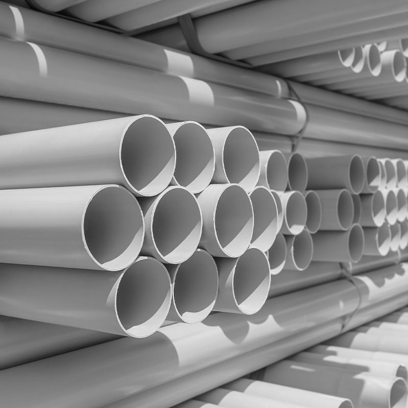 PVC pipes with fittings