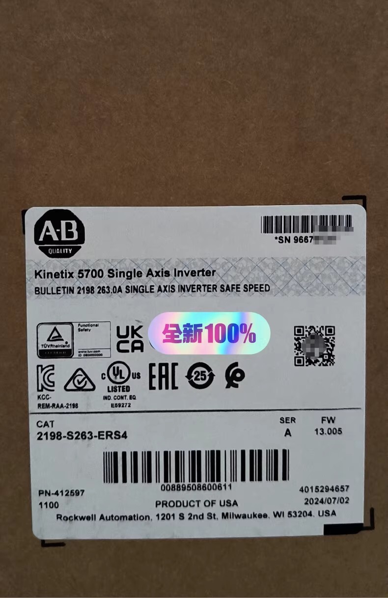 Allen-Bradley servo drive 2198-S263-ERS4 Brand New and Genuine inverter test OK Fast Shipping
