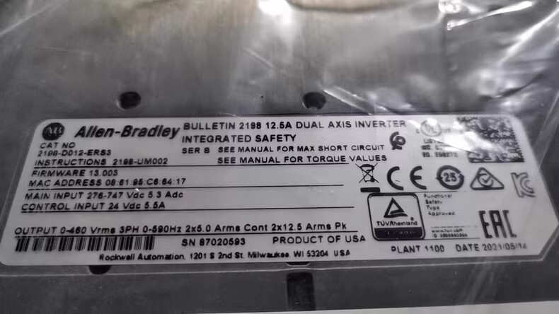 2198-D012-ERS3 Allen-Bradley SFrequency Converter Brand New and Genuine inverter test OK Fast Shipping