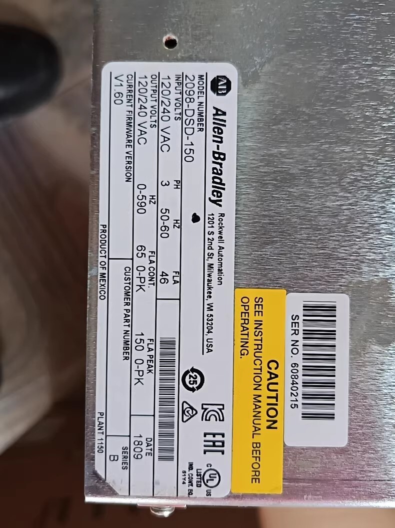 Allen-Bradley Servo Drive 2098-DSD-150 Brand New and Genuine inverter test OK Fast Shipping