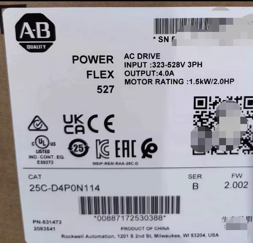 25CD4P0N114 Allen-Bradley SFrequency Converter Brand New and Genuine inverter test OK Fast Shipping