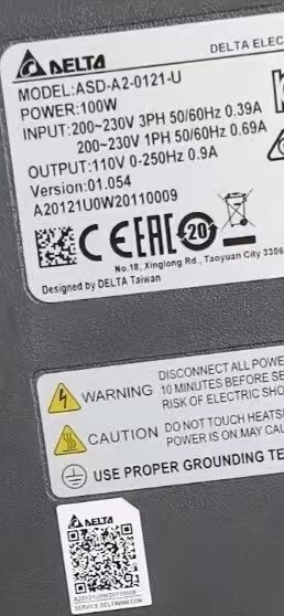 ASD-A2-0121-U delta frequency inverter Servo Drive Servo motor Brand New and Genuine inverter test OK Fast Shipping