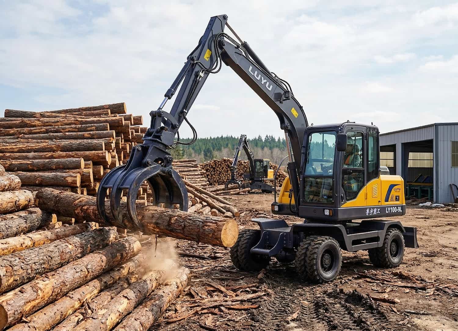 Effizienz in Bewegung: Wie Luyu Radbagger mit Holzgreifern die Holzhandhabung revolutionieren