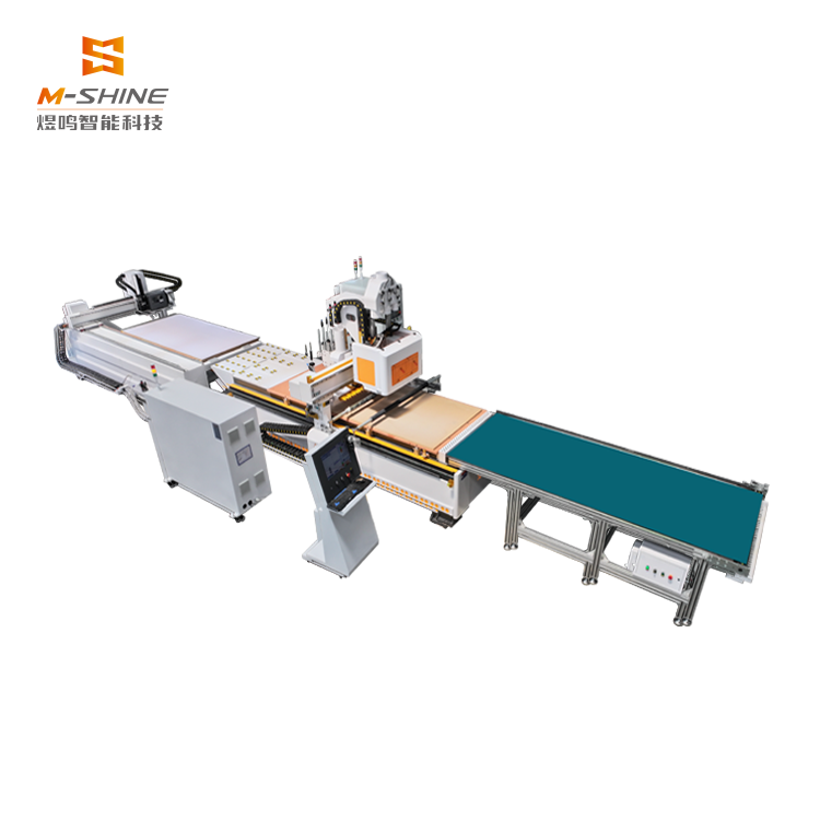 1330 multifunctional fully automatic labeling furniture production line with drilling M-SHINE