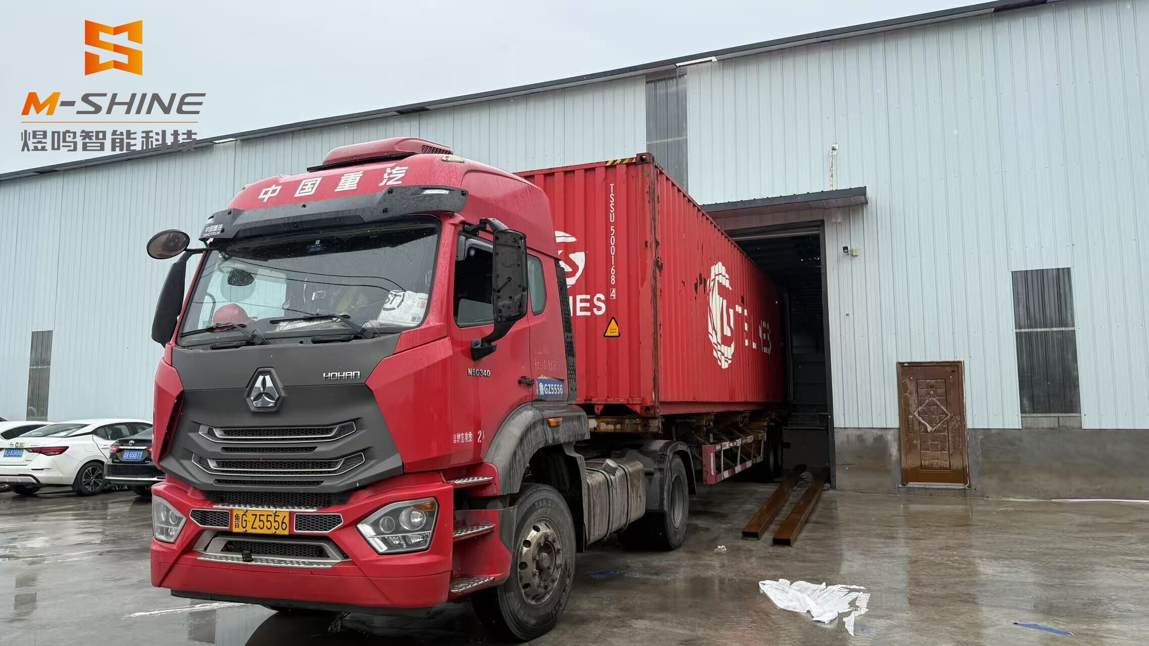 JINAN M-SHINE furniture production line and labeling machine shipped to Thailand