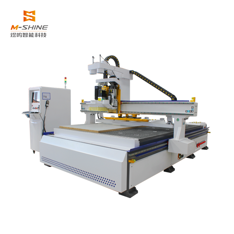 M-SHINE New design of straight cutting machine 2130 atc cnc wood router   with vertical and horizontal drilling