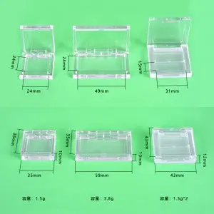 Empty Clear Square Eyeshadow Container Compact Case