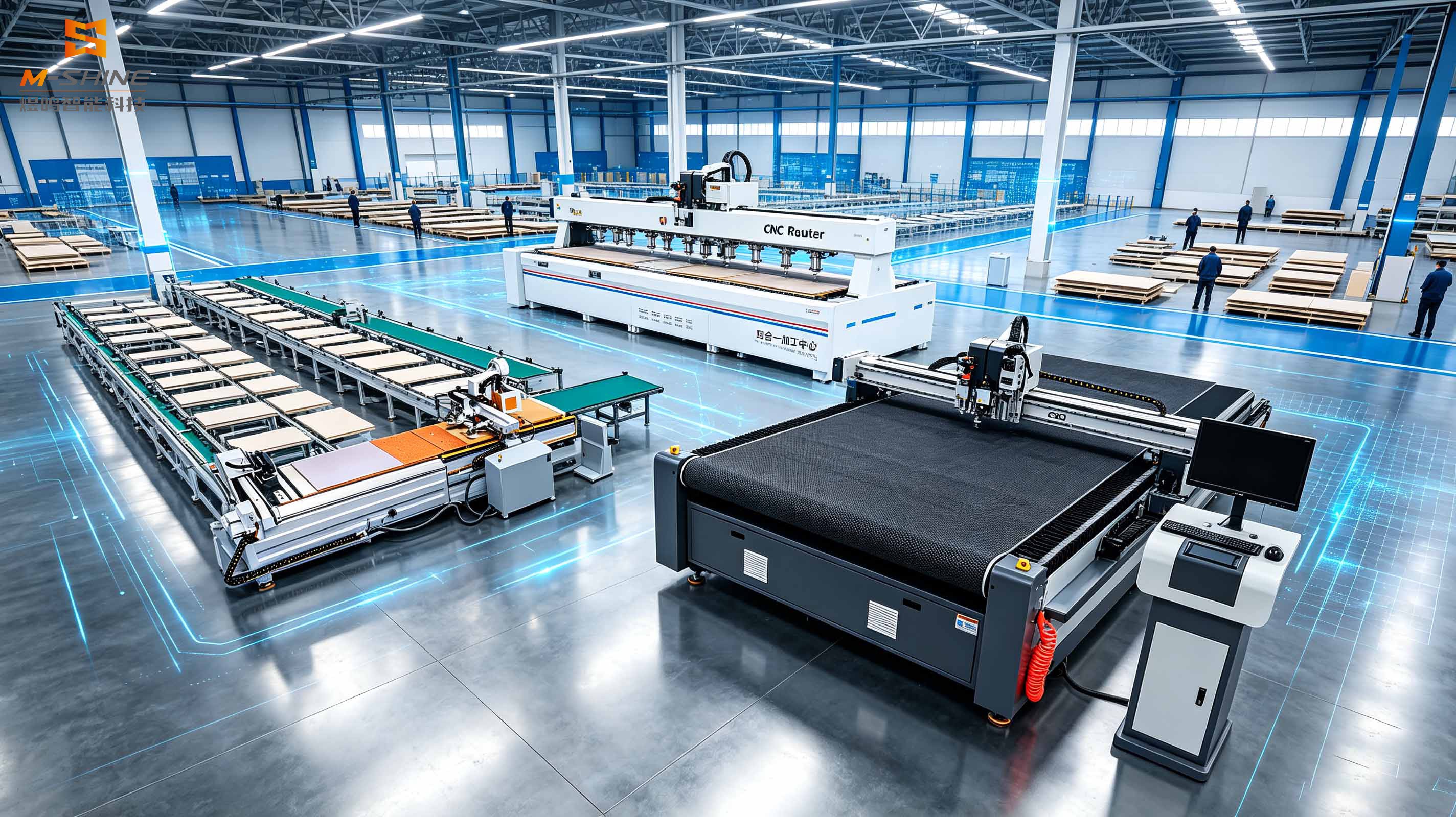 L’équipe technique professionnelle de M-SHINECNC assure l’installation sur site de solutions d’usinage du bois tout-en-un pour portes, murs & armoires en Thaïlande