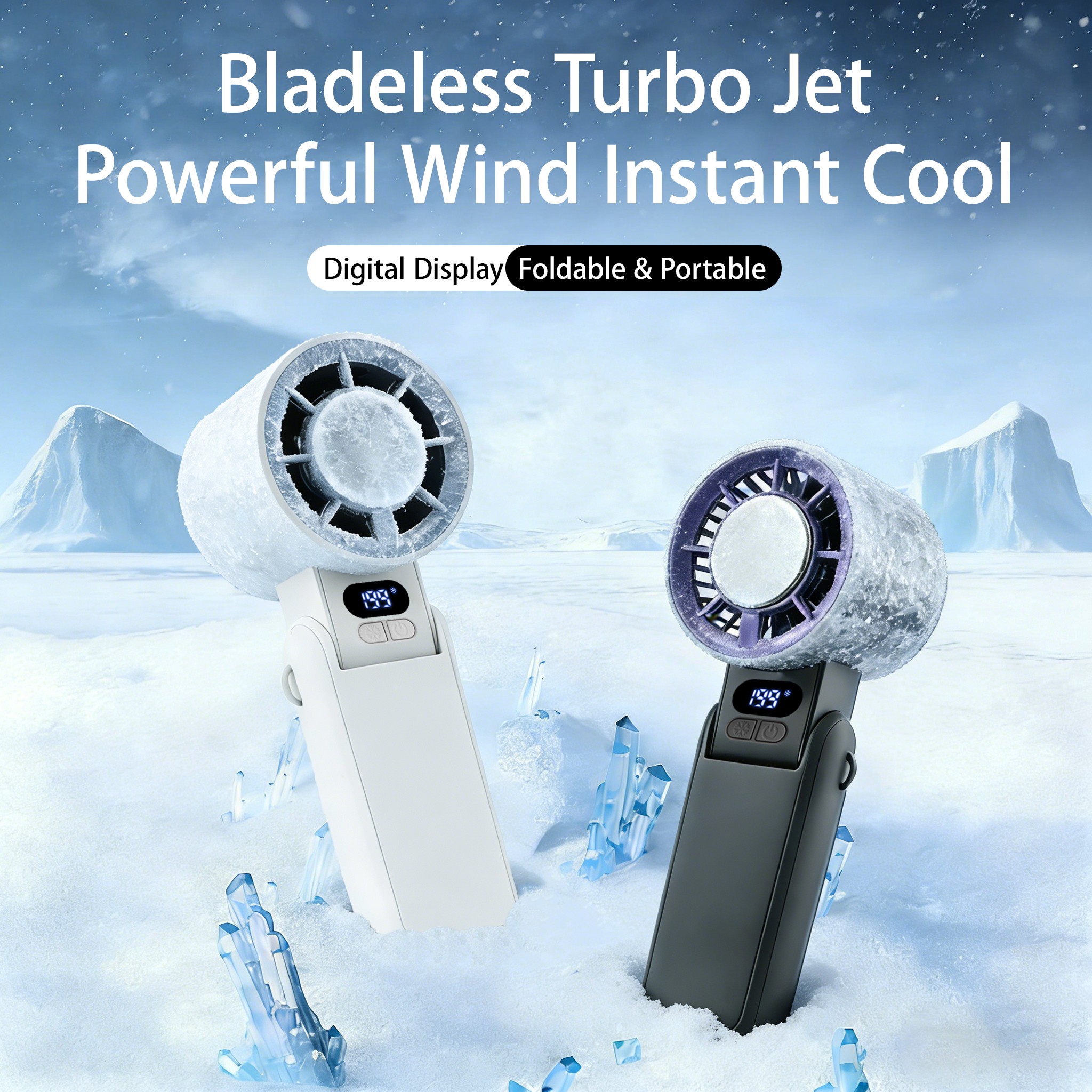 Summer Cooling Black Technology | Refrigeration Handheld Fan, Ice Compress Cooling, Portable Small Fan, Universal for Office