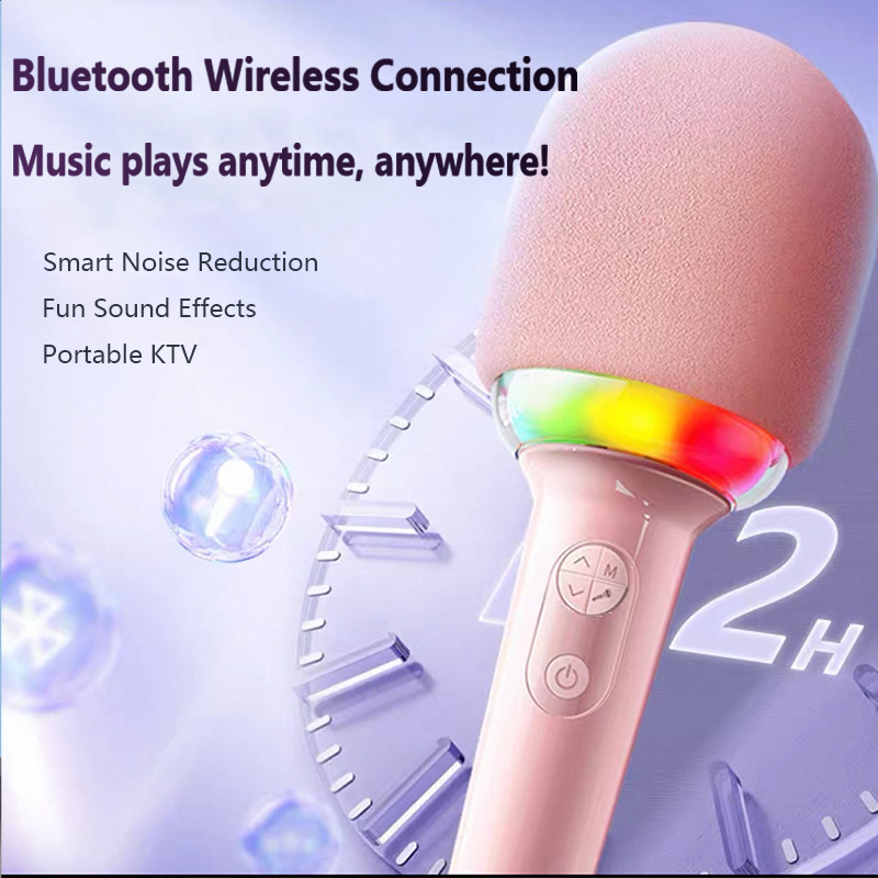 Wireless Microphone BT Karaoke Microphone Portable Handheld Speaker For KTV Birthday Party  Singing Mic