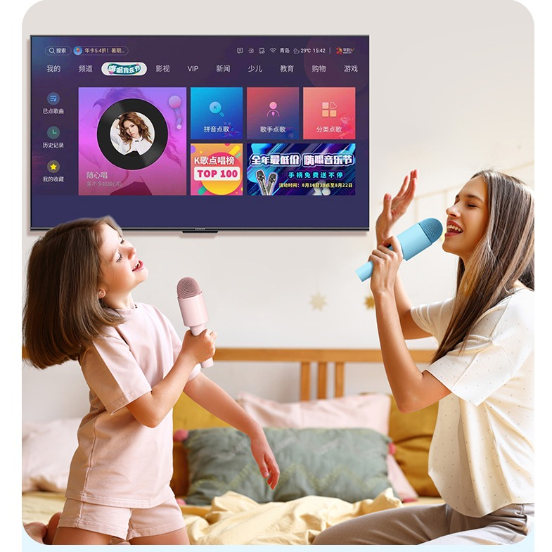 New Products  Portable Mic Sound Noise Reduction Handheld Microphone BT Wireless Karaoke Speaker for Singing Party