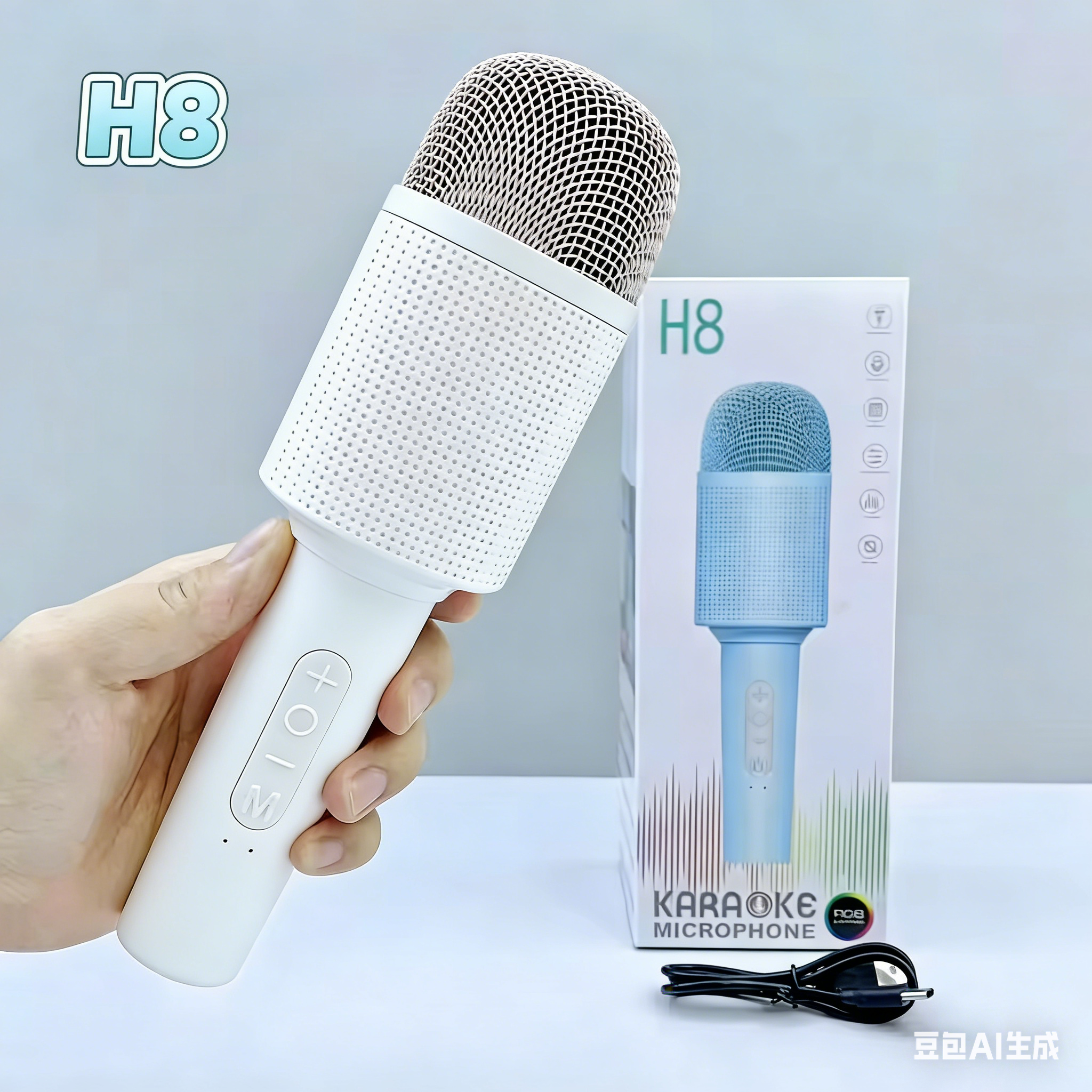 New Products  Portable Mic Sound Noise Reduction Handheld Microphone BT Wireless Karaoke Speaker for Singing Party
