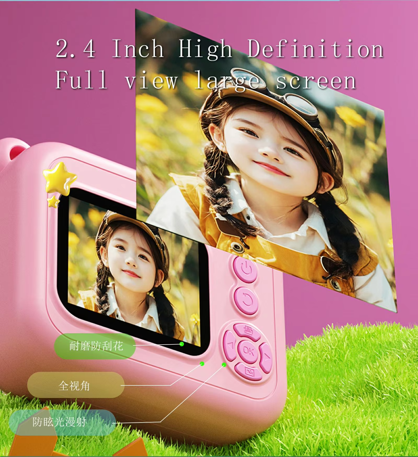 Kids Camera Mini Digital Toy Camera High Definition Shooting Video Free Print Paper