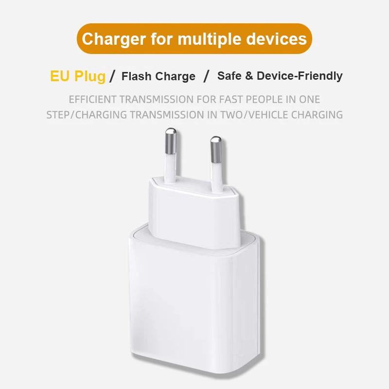 EU standard 5V 2A charger with USB port, compatible with multiple devices