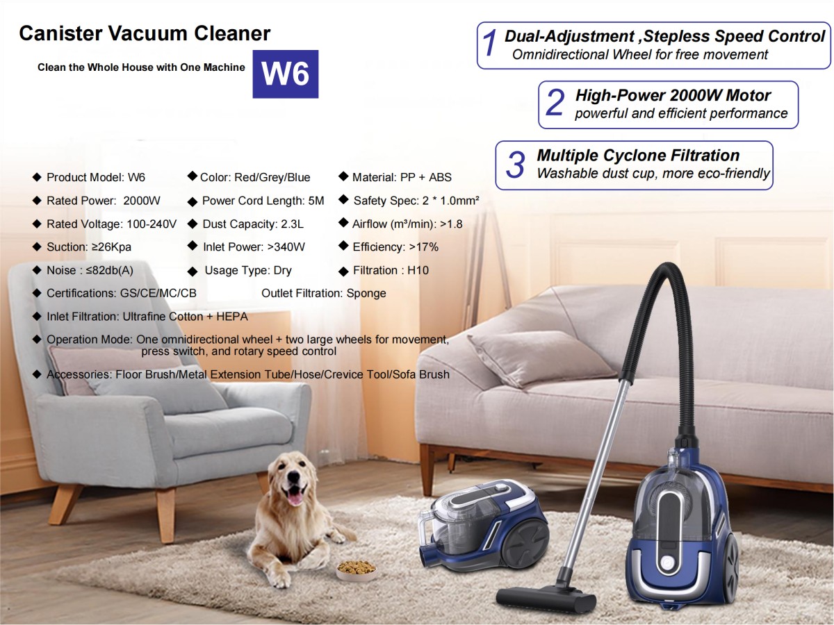 W6 Canister Vacuum Cleaner