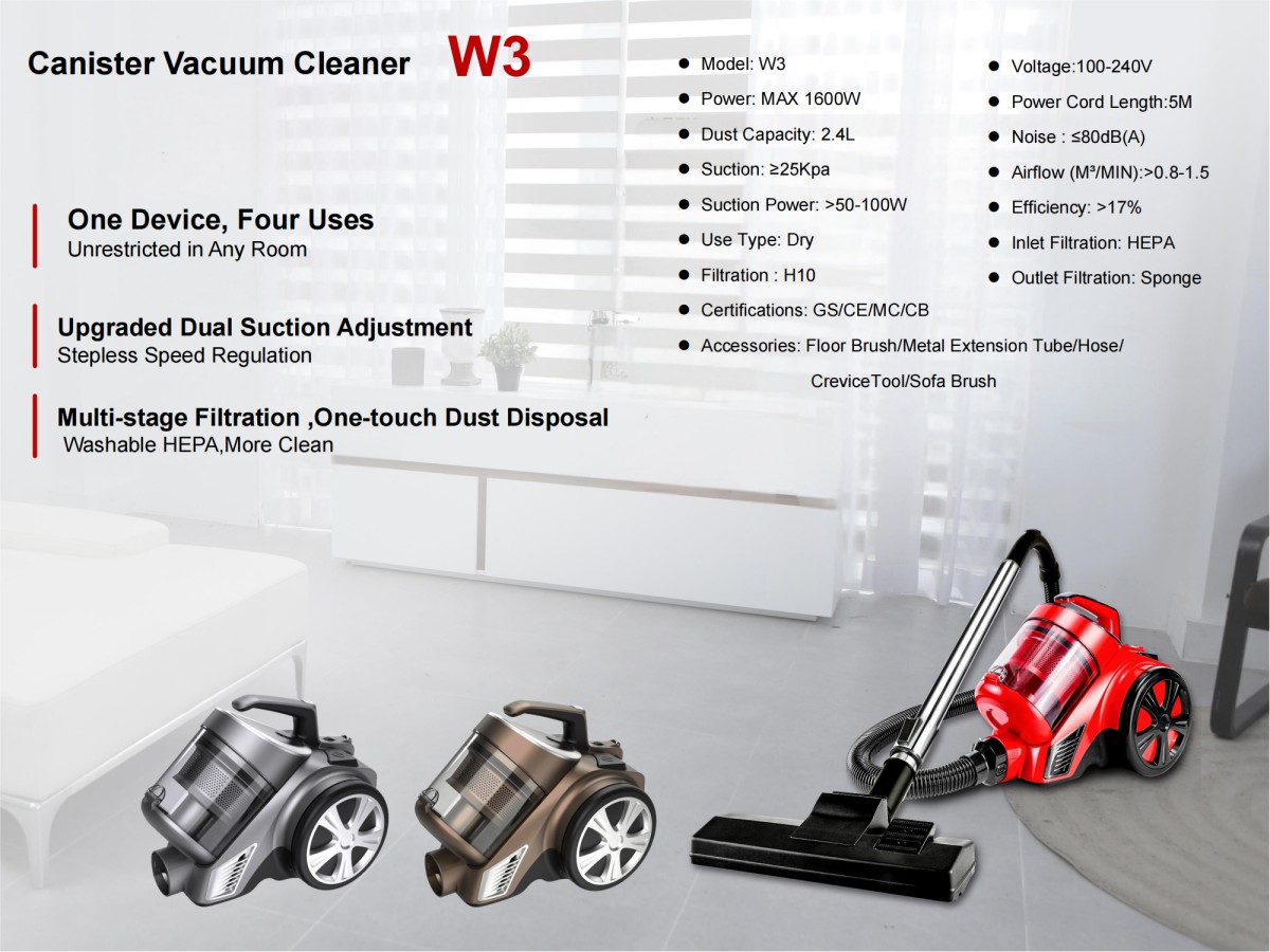 W3 Canister Vacuum Cleaner