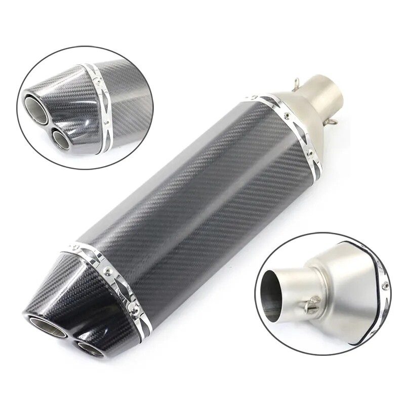 36-51mm General Purpose Motorcycle Muffler (modified to Mimic Carbon Fiber Tube) ATV Ninja 400 ZX6R CB400 Trk502
