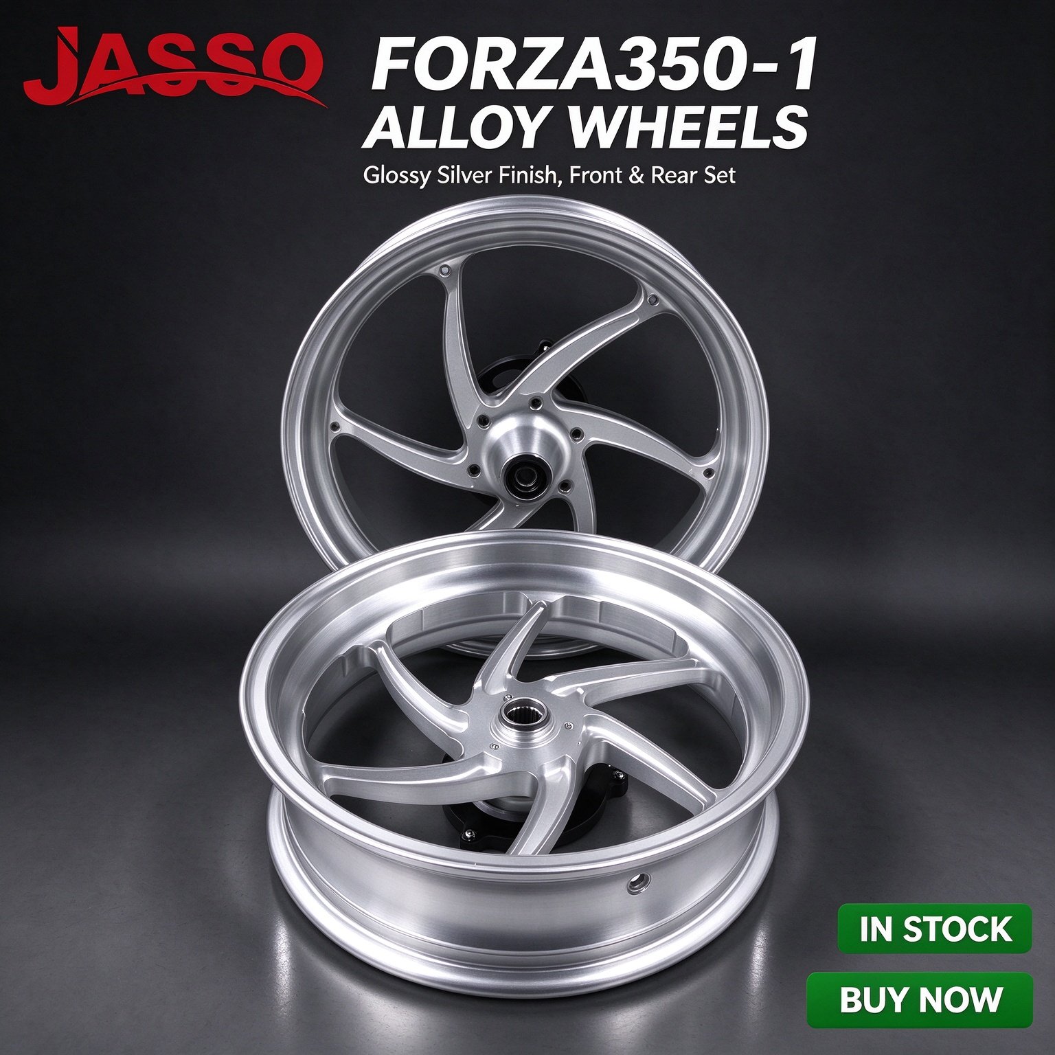 Honda FORZA 350 (NSS350) Aluminum Alloy Wheel Rim Set - Silver / Brown / Purple (Front and Rear)