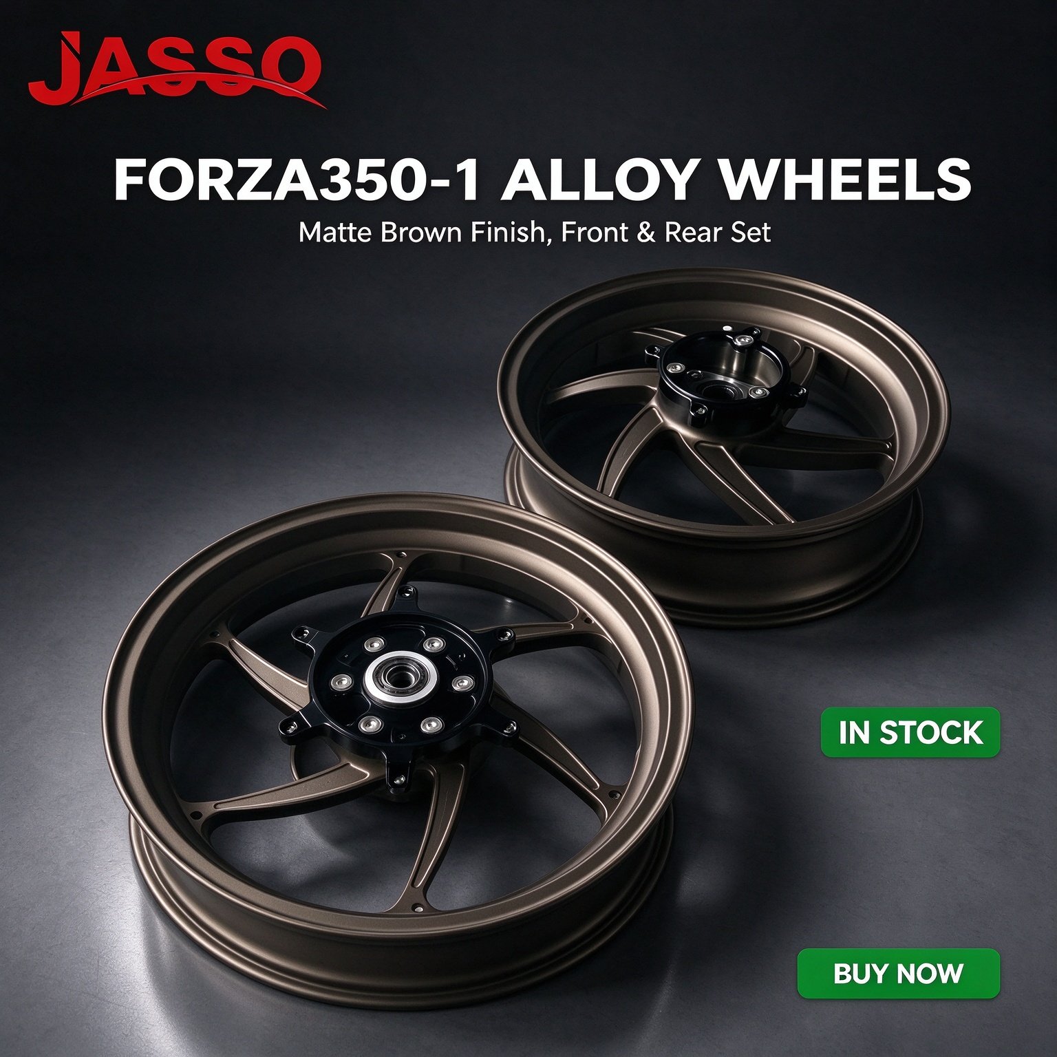 Honda FORZA 350 (NSS350) Aluminum Alloy Wheel Rim Set - Silver / Brown / Purple (Front and Rear)