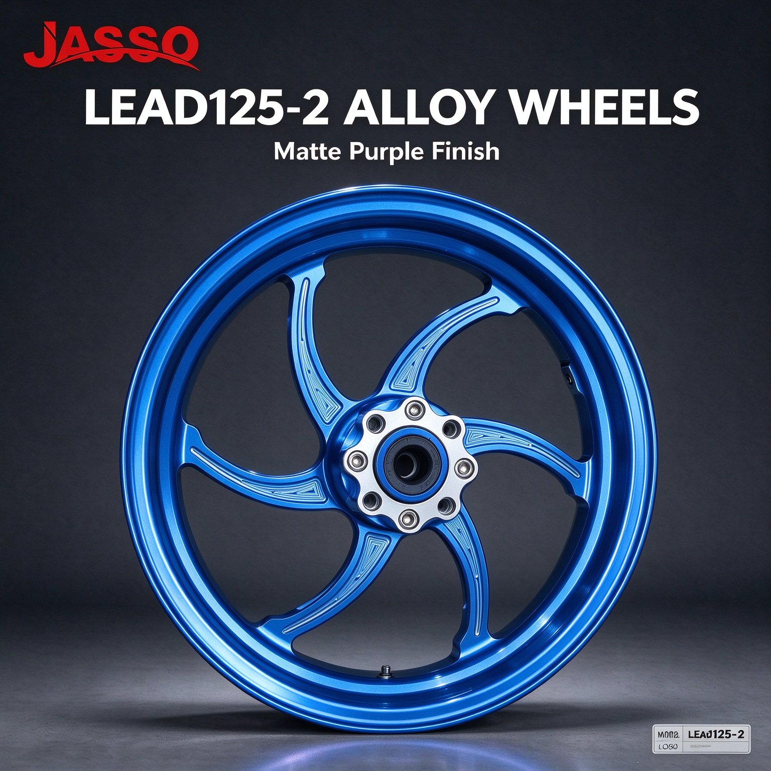 Honda LEAD 125 Aluminum Alloy Wheel Rim Set - Matte Purple / Metallic Blue (Front and Rear)