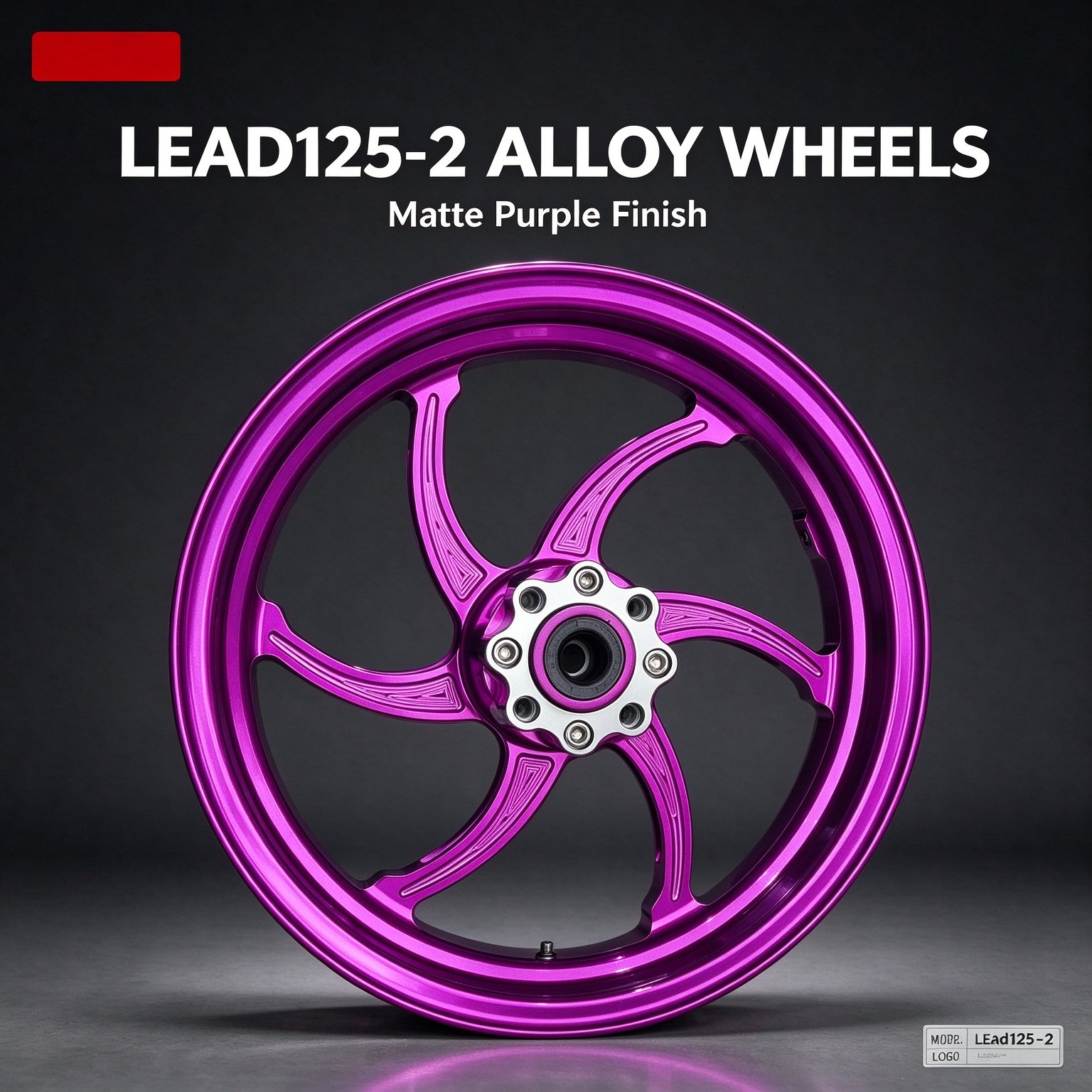 Honda LEAD 125 Aluminum Alloy Wheel Rim Set - Matte Purple / Metallic Blue (Front and Rear)