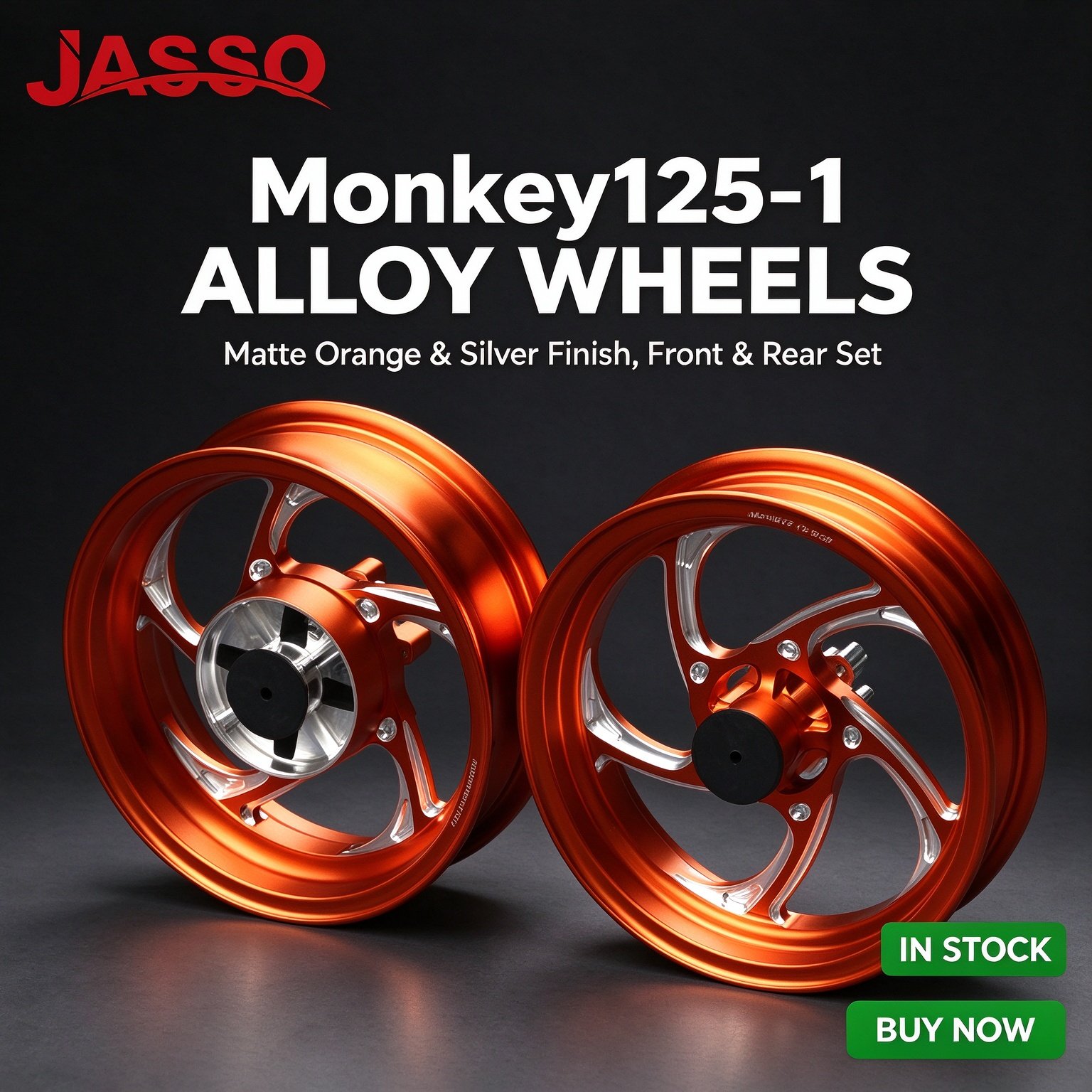 Honda MONKEY 125 Aluminum Alloy Wheel Rim Set - Matte Pink (Front and Rear)
