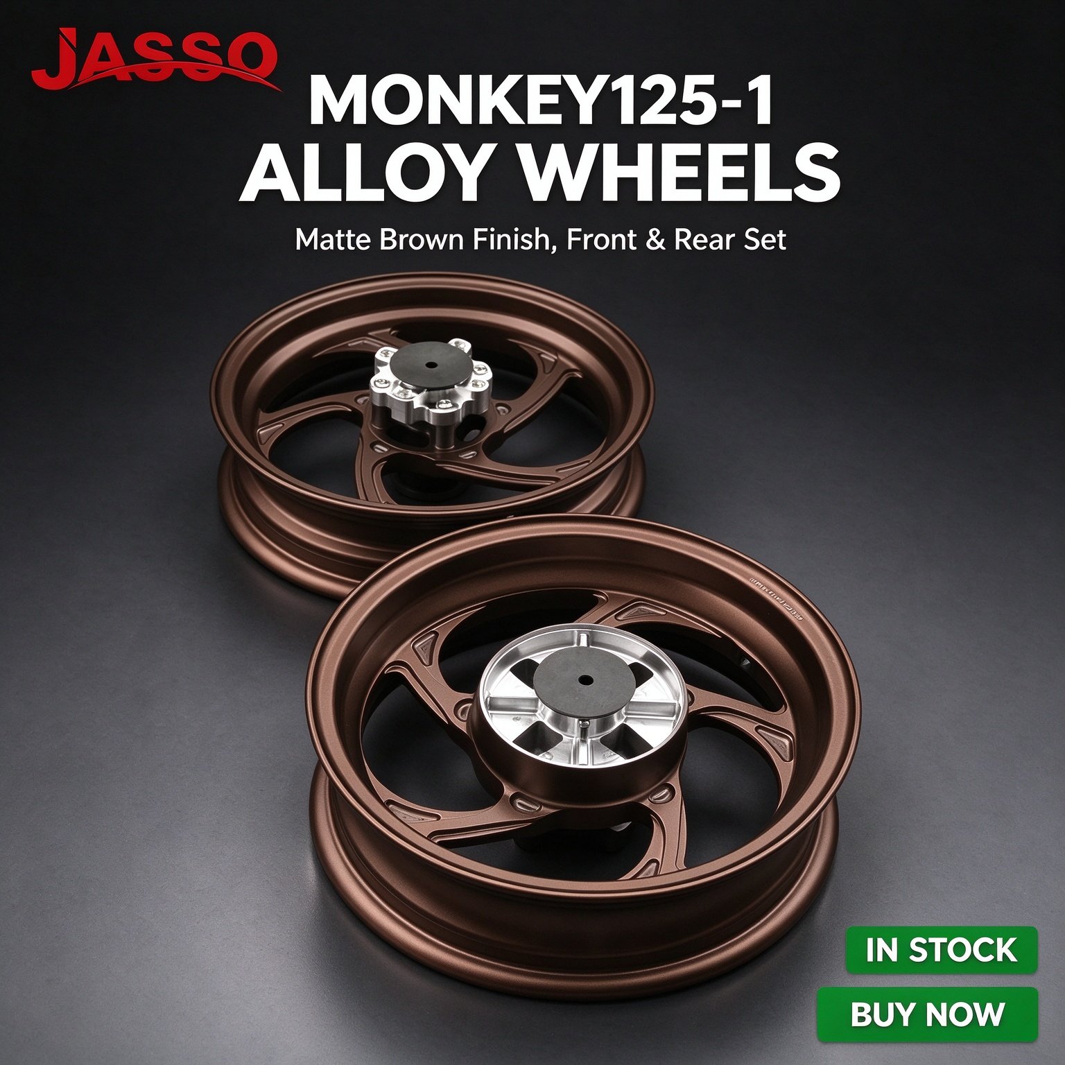 Honda MONKEY 125 Aluminum Alloy Wheel Rim Set - Matte Pink (Front and Rear)