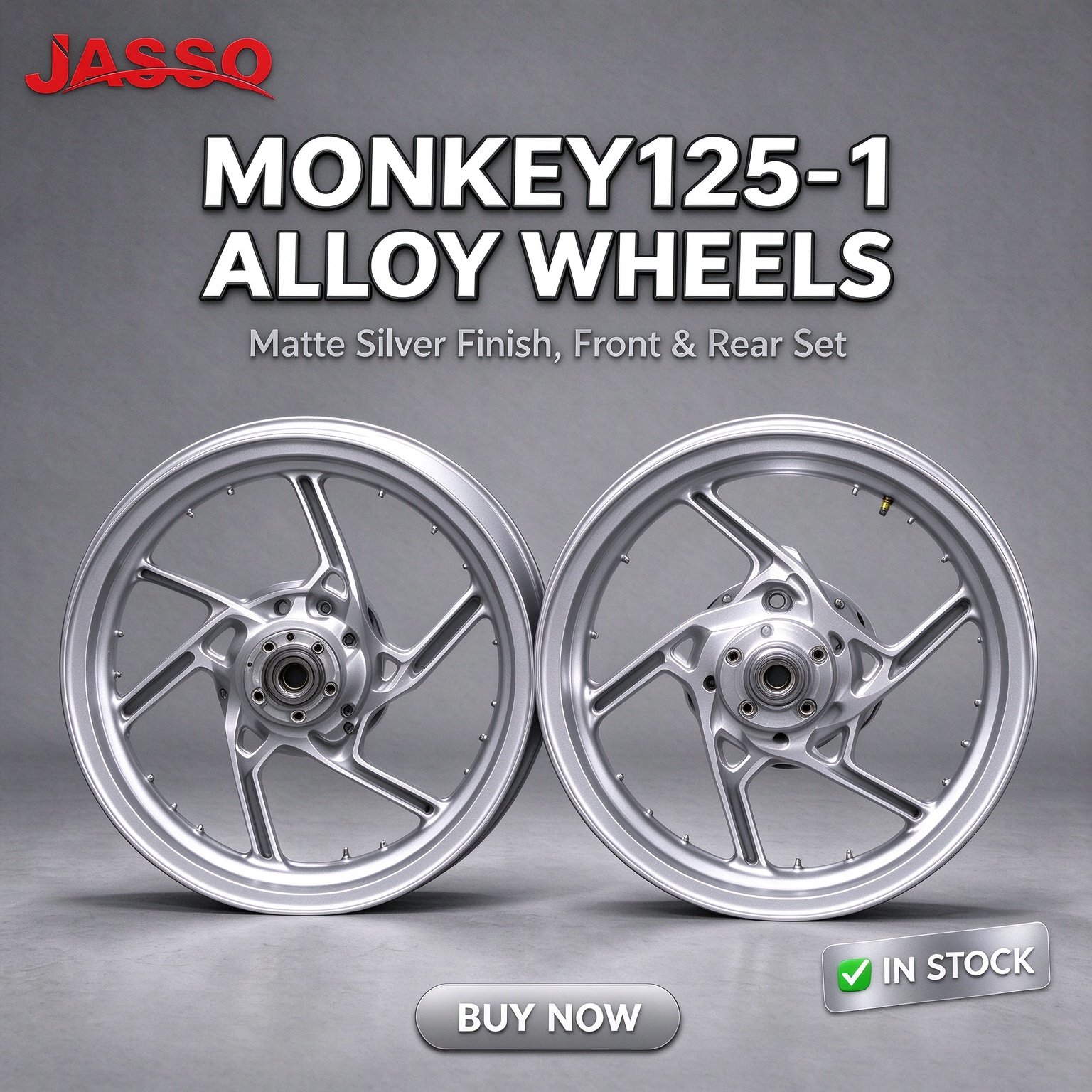 Honda MONKEY 125 Aluminum Alloy Wheel Rim Set - Matte Pink (Front and Rear)