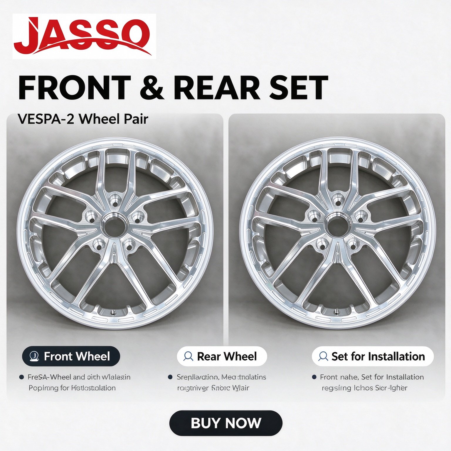 Vespa Primavera / Sprint Twelve-Spoke Aluminum Alloy Wheel - Glossy Silver