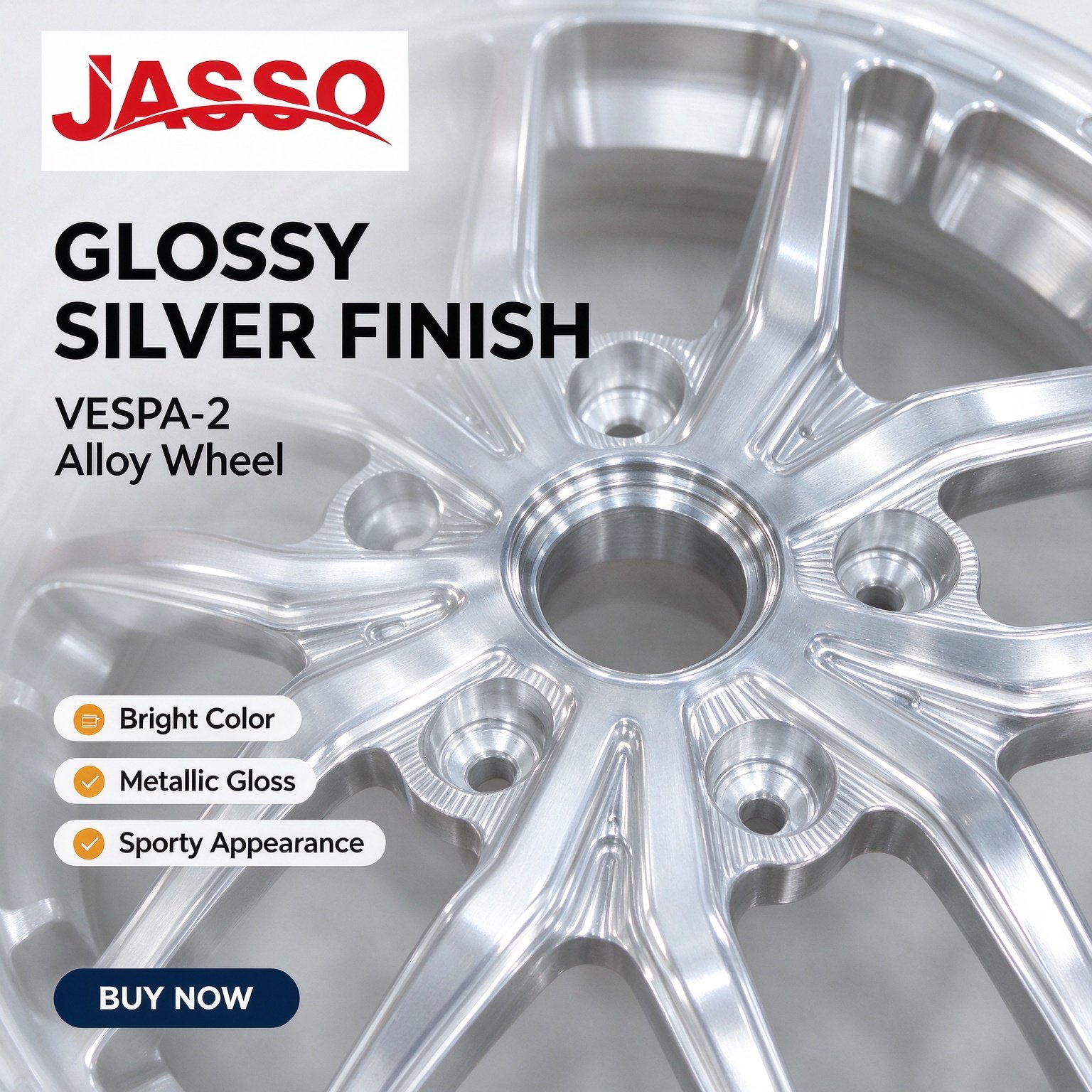 Vespa Primavera / Sprint Twelve-Spoke Aluminum Alloy Wheel - Glossy Silver
