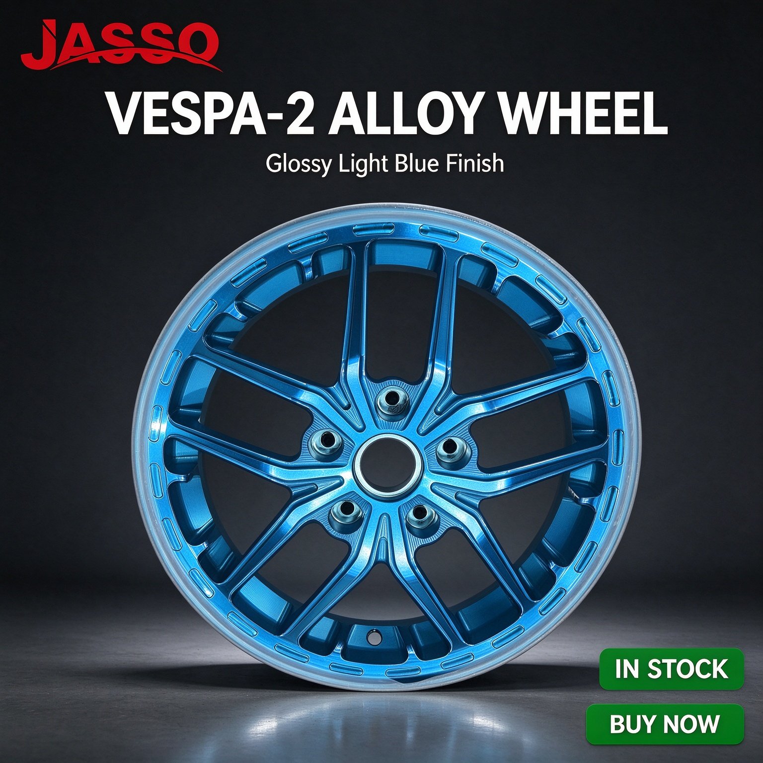 Vespa Primavera / Sprint Twelve-Spoke Aluminum Alloy Wheel - Glossy Silver