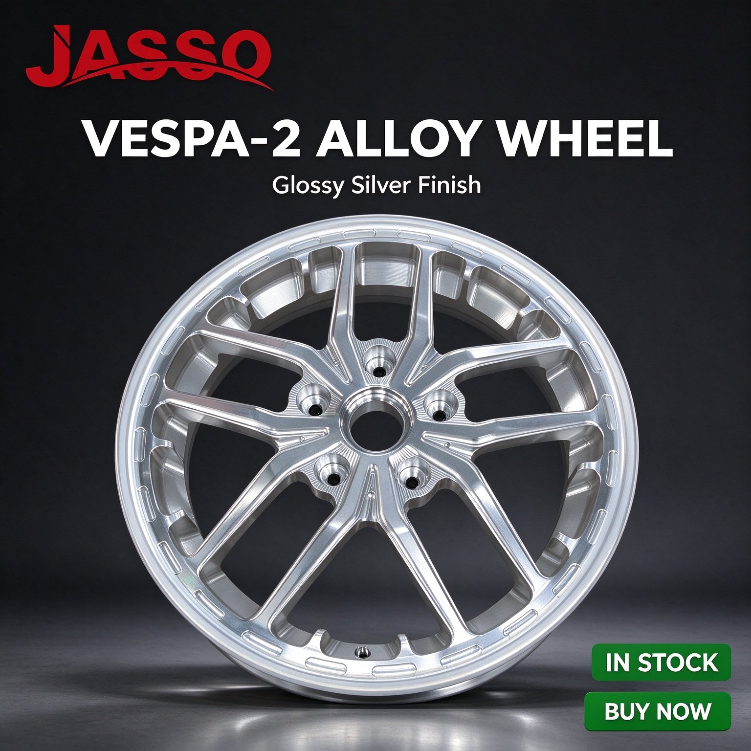 Vespa Primavera / Sprint Twelve-Spoke Aluminum Alloy Wheel - Glossy Silver