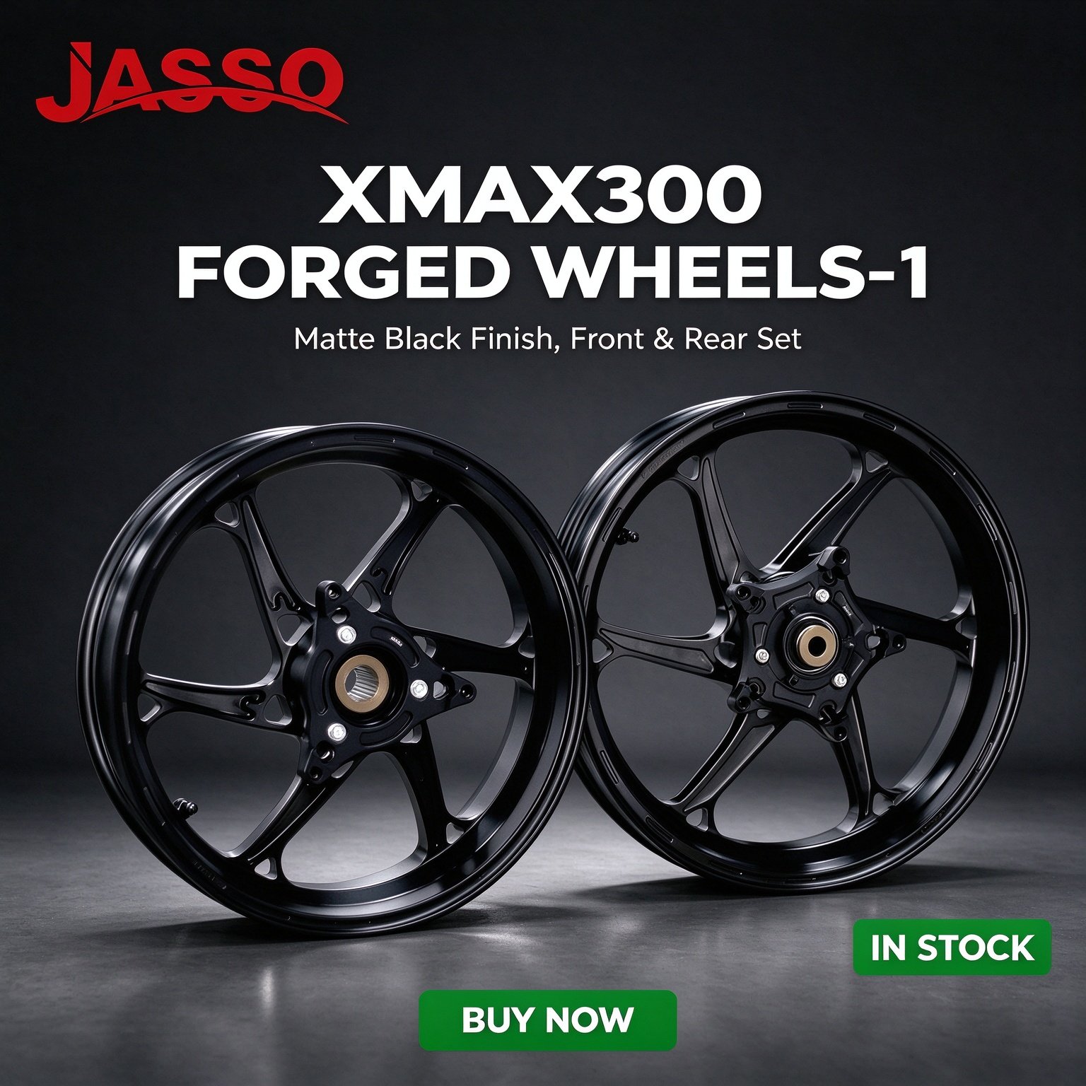 Yamaha XMAX 300 Forged Monoblock Aluminum Wheel Rim Set - Black / Red / Gold / Green (Front and Rear)
