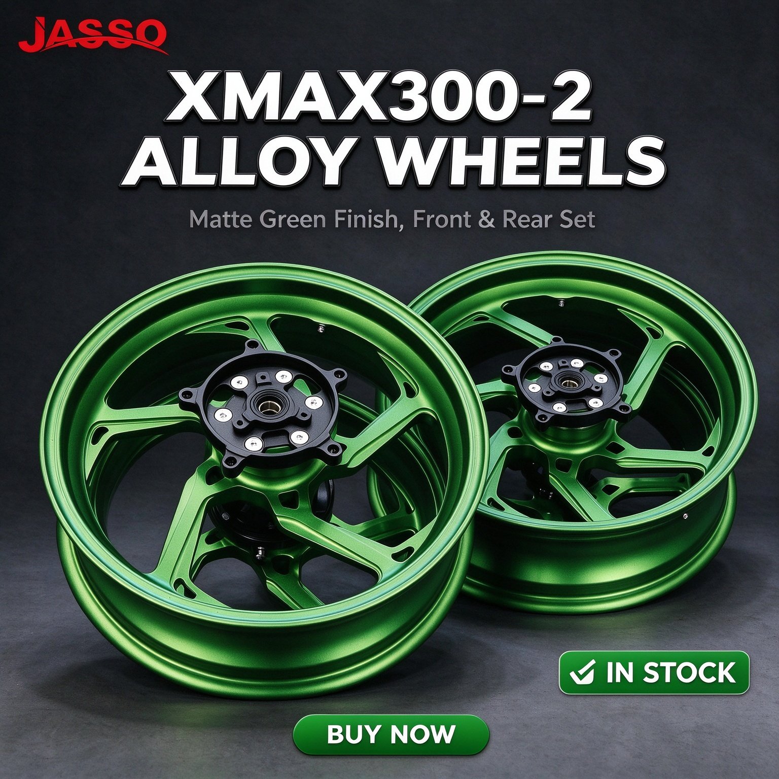 Yamaha XMAX 300 Forged Monoblock Aluminum Wheel Rim Set - Black / Red / Gold / Green (Front and Rear)