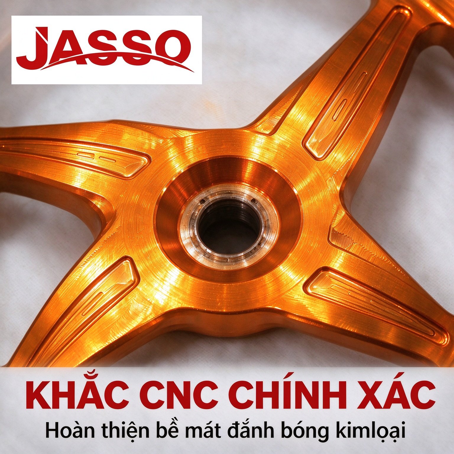 Honda GIORNO 125 Five-Point Star CNC Aluminum Wheel Rim - Bright Orange