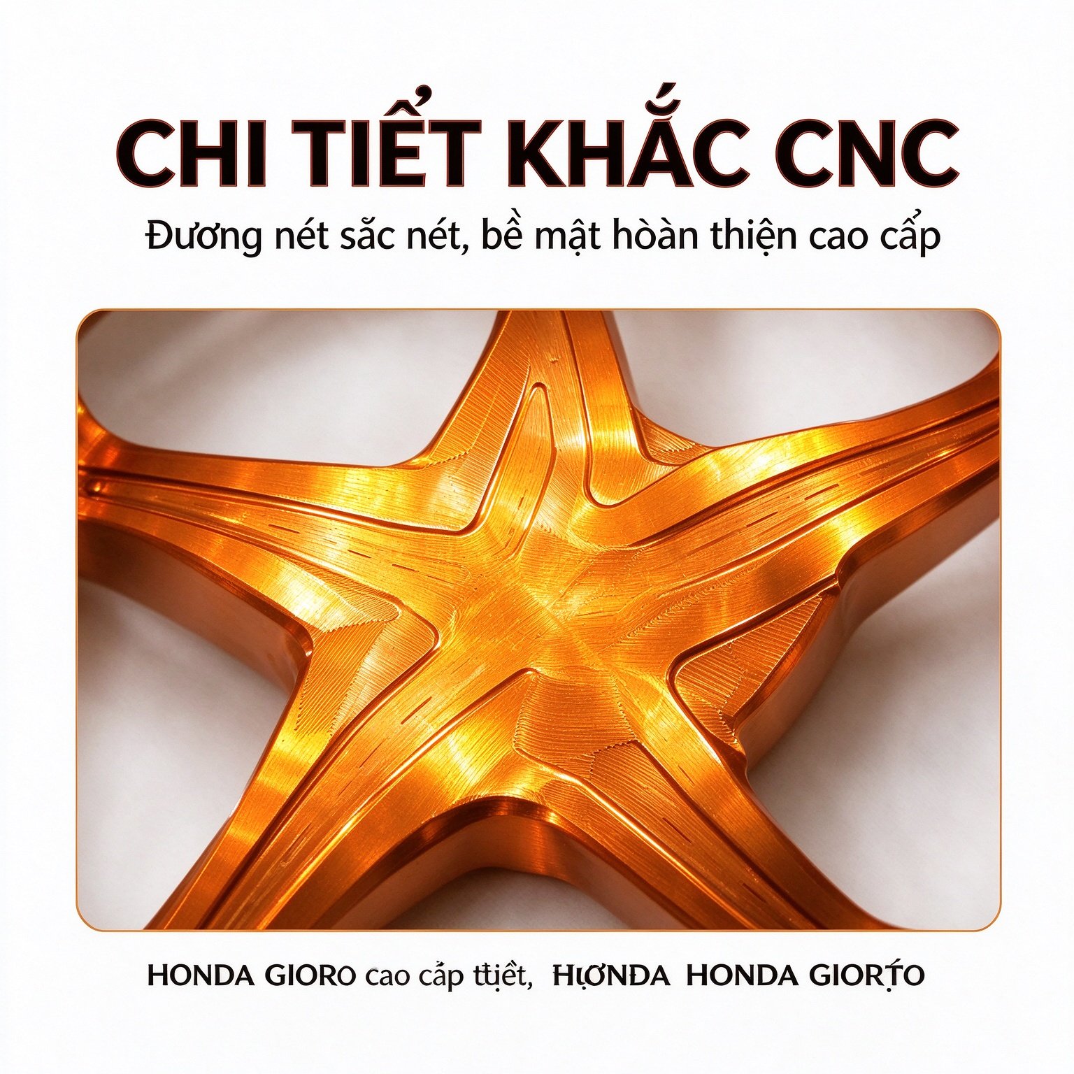 Honda GIORNO 125 Five-Point Star CNC Aluminum Wheel Rim - Bright Orange