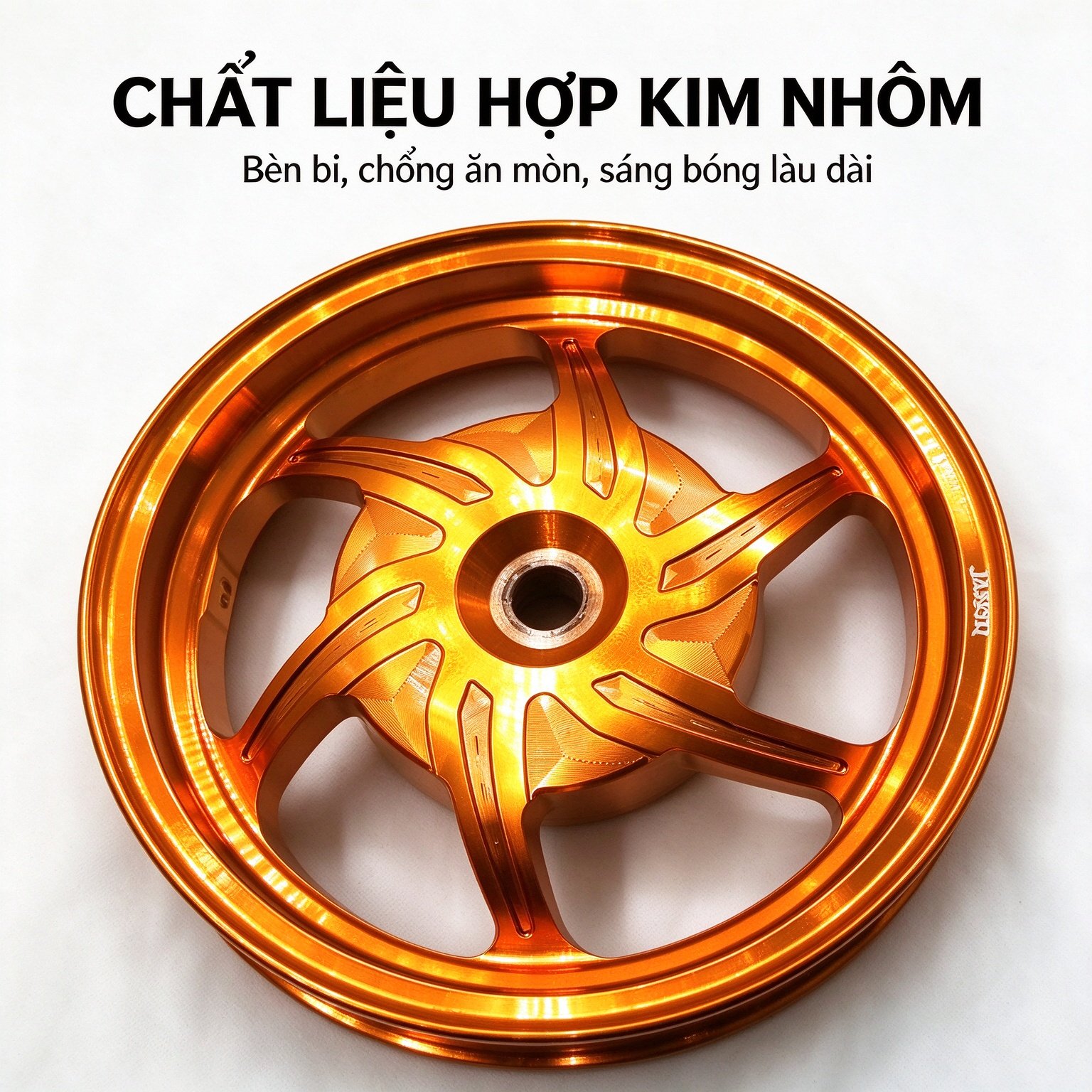 Honda GIORNO 125 Five-Point Star CNC Aluminum Wheel Rim - Bright Orange