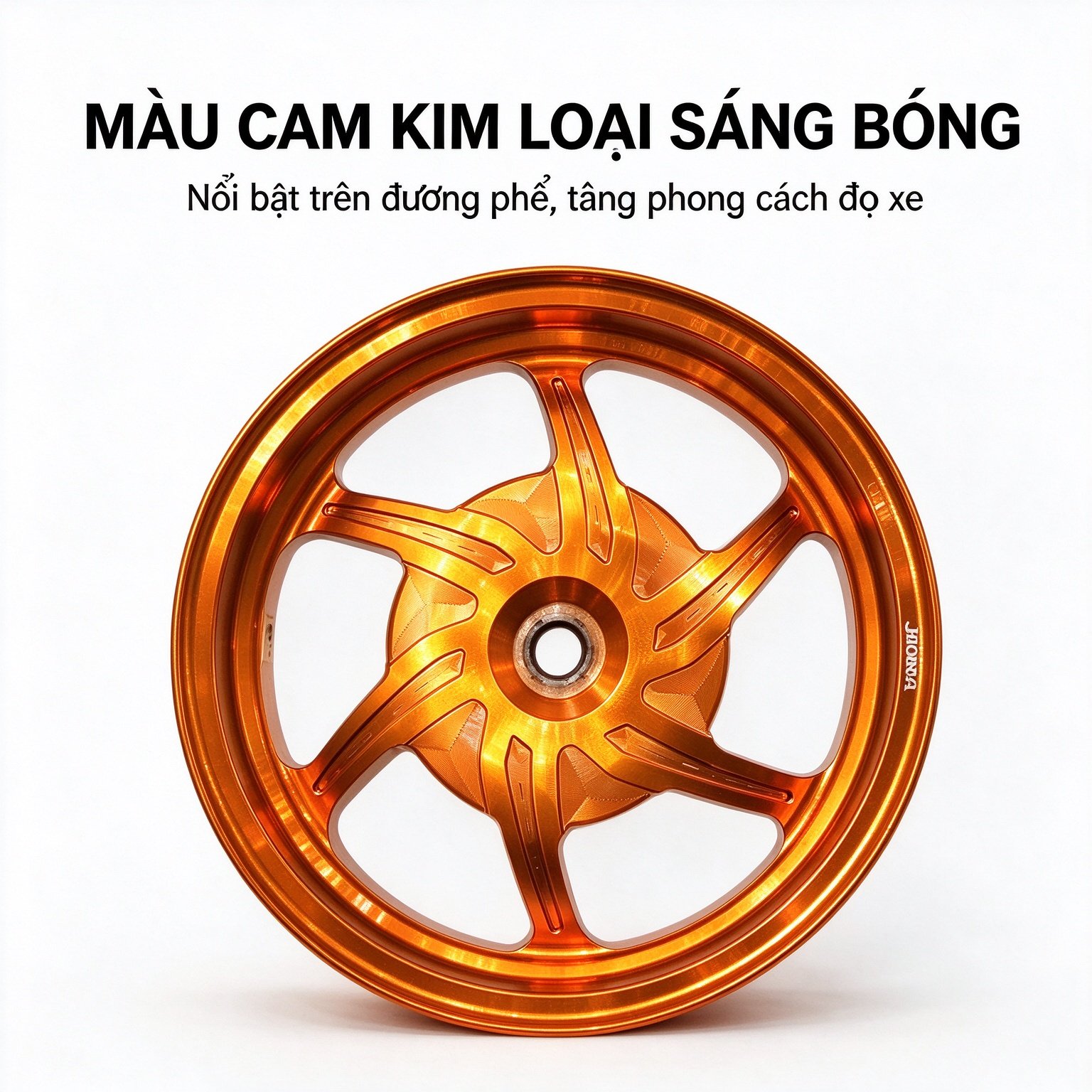 Honda GIORNO 125 Five-Point Star CNC Aluminum Wheel Rim - Bright Orange